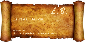 Liptai Balda névjegykártya